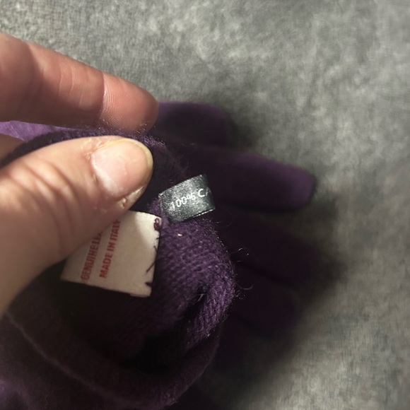 Sermoneta vintage purple 100% cashmere elbow length gloves, Women’s size M/L. - Picture 3 of 4